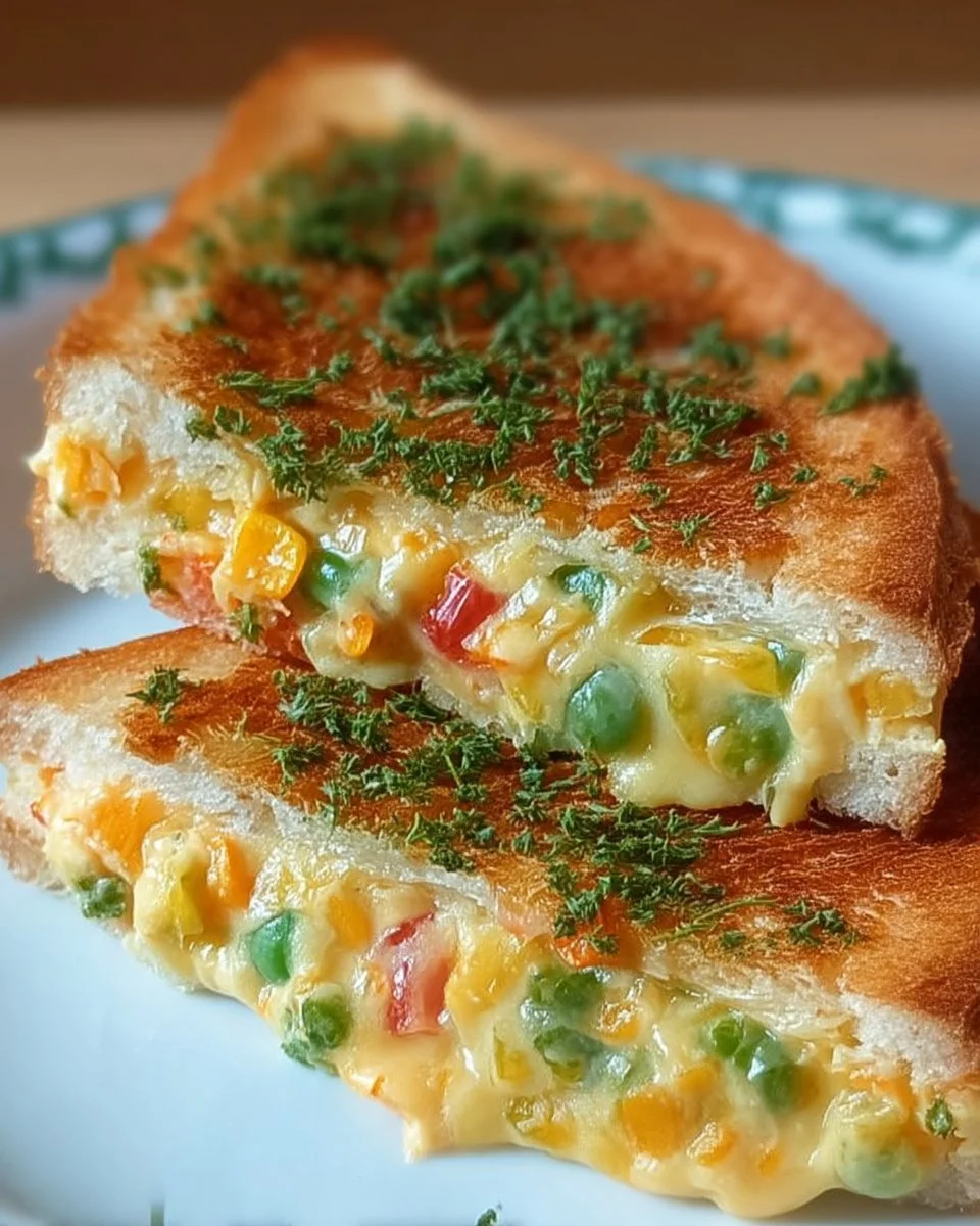 Croque Légumes & Fromage Fondant préparé avec des légumes frais et fromage coulant