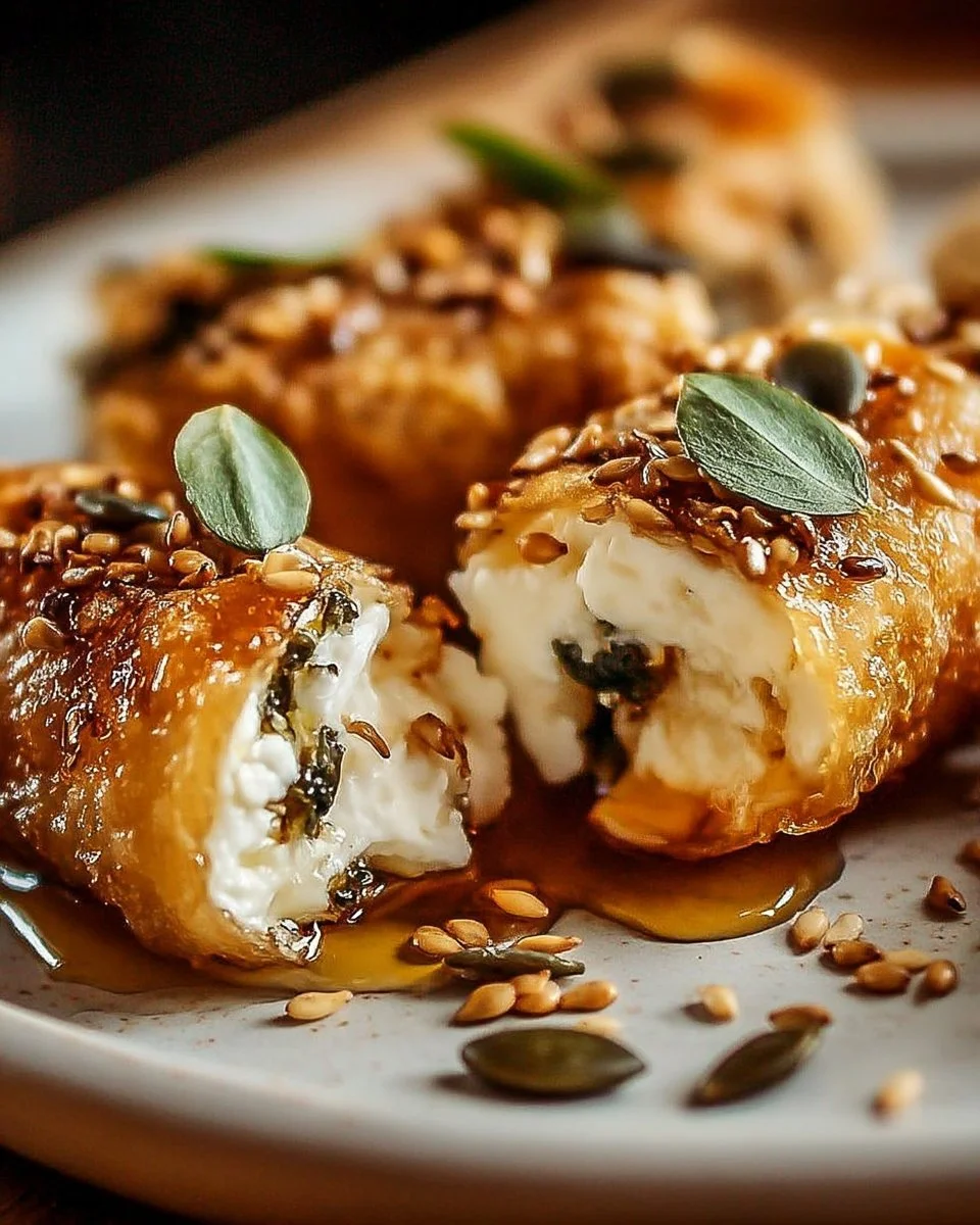 Croustillants de chèvre au miel et graines, apéritif délicat et savoureux.