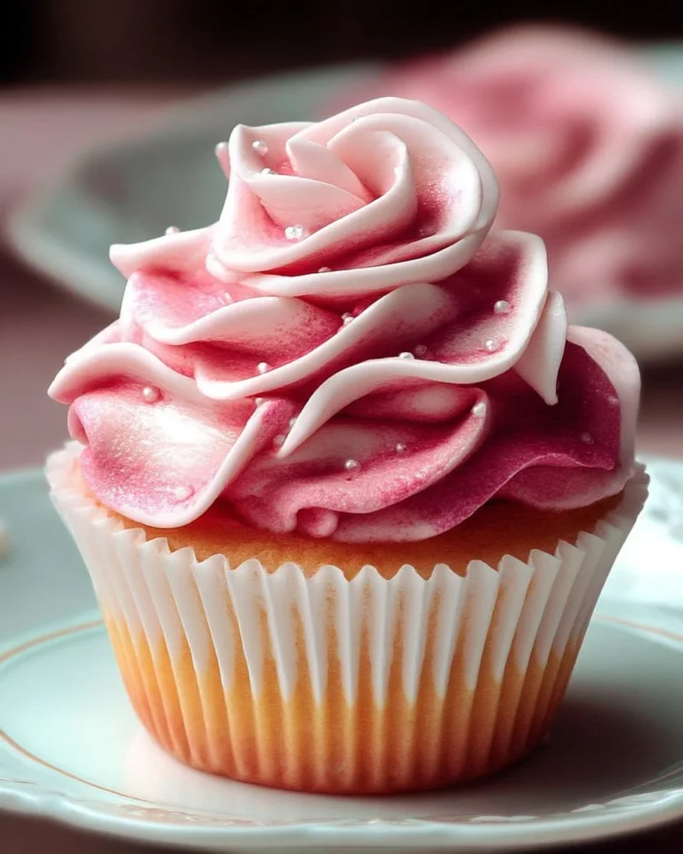 Cupcakes roses fondants décorés avec des roses en sucre