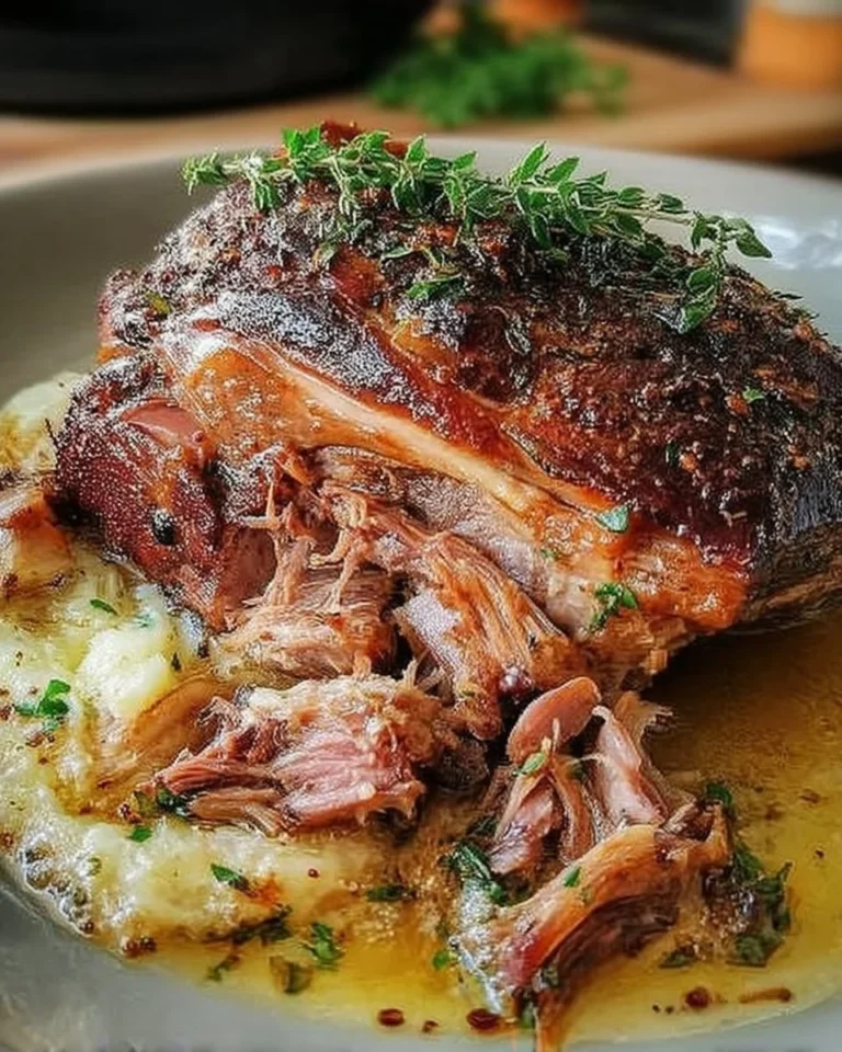 Épaule d'agneau confite au four, plat savoureux et tendre