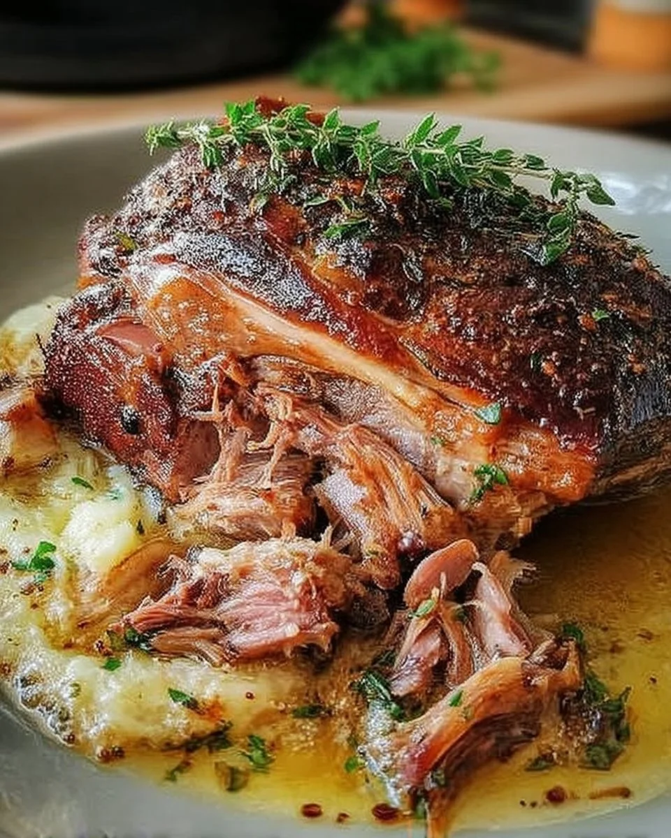 Épaule d'agneau confite au four, plat savoureux et tendre