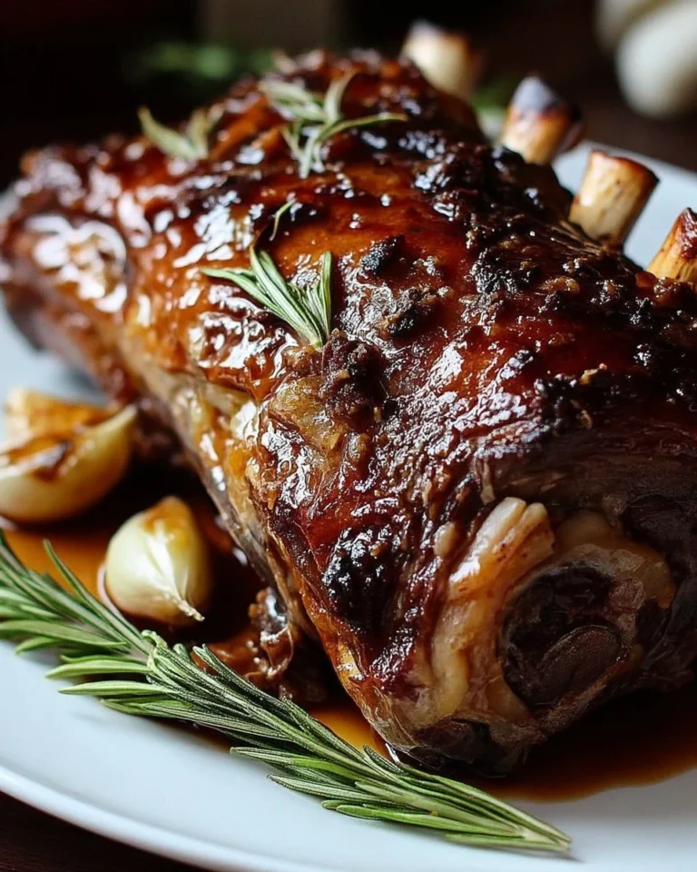 Épaule d'agneau rôtie lentement, un plat savoureux