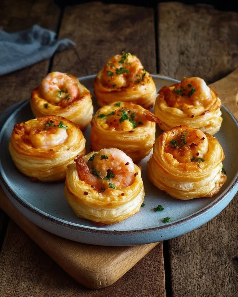 Feuilletés apéritifs aux crevettes croustillants et savoureux