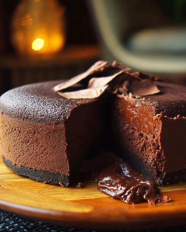 Fondant au chocolat intense fondant et moelleux sur une assiette