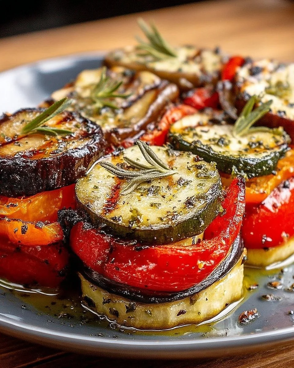 Fondant express aux légumes grillés délicieusement préparé et servi au plat.