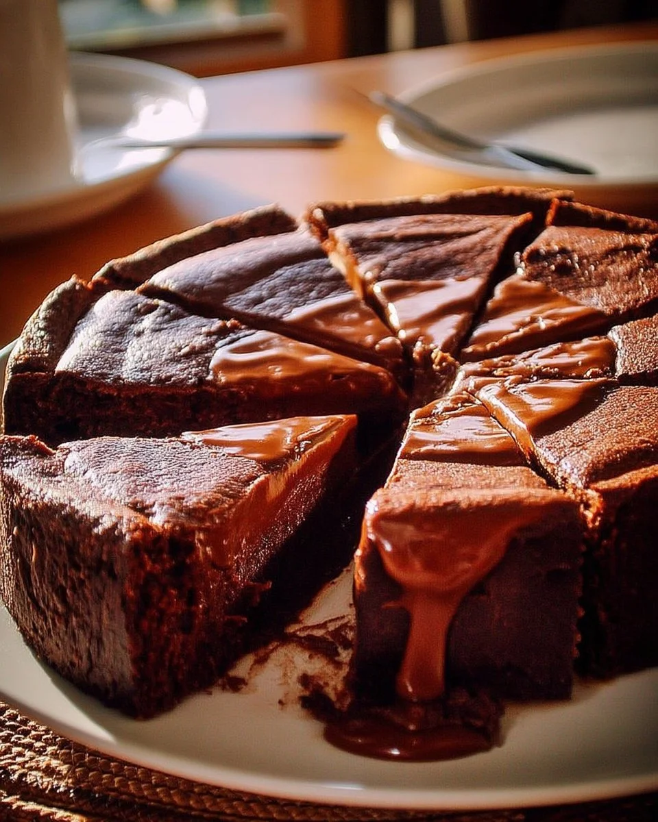 Gâteau fondant au chocolat fait maison, dessert traditionnel délicieux et moelleux
