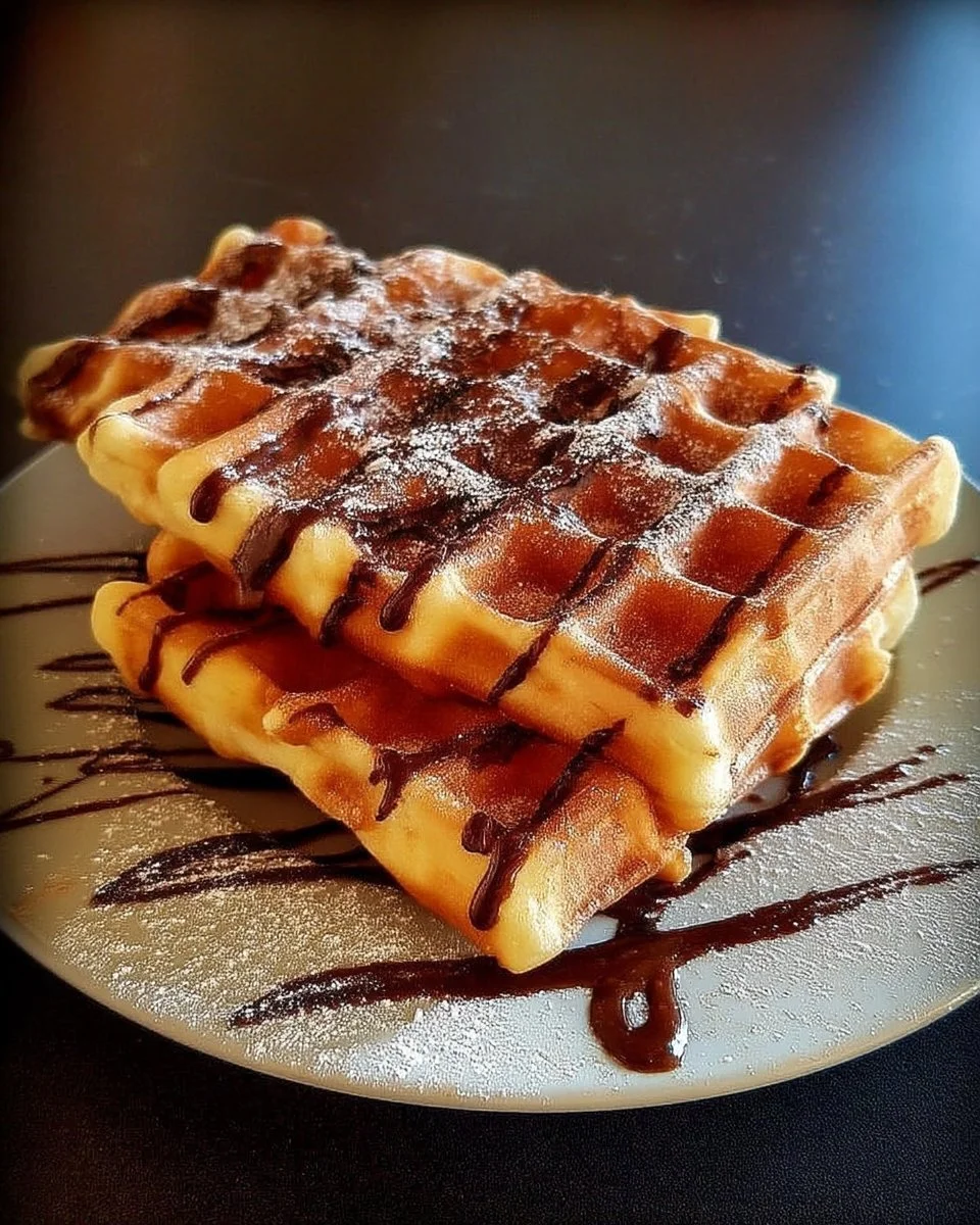 Gaufres dorées et croustillantes présentées sur une assiette