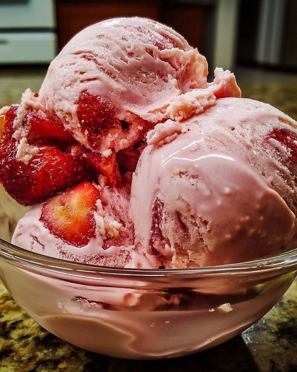 Bol de glace à la fraise traditionnelle crémeuse et naturelle