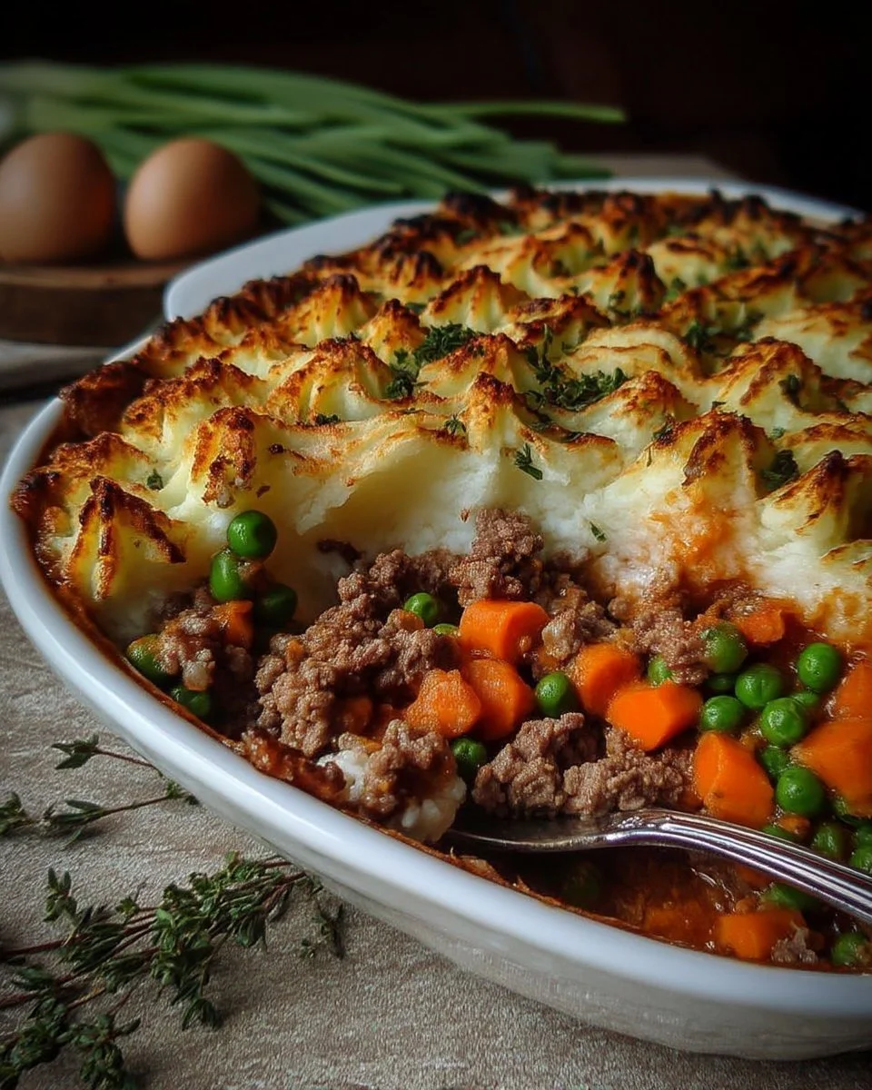 Hachis d'agneau traditionnel de Pâques, plat savoureux et réconfortant.