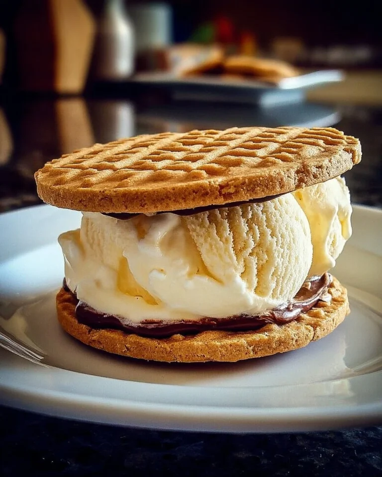 Sandwich glacé à la vanille fait maison avec des cookies et de la crème glacée