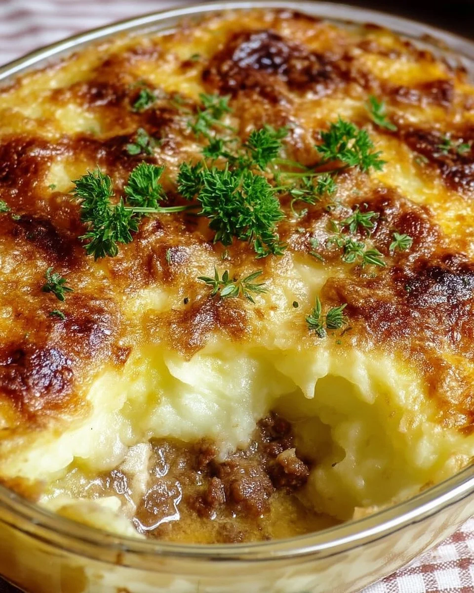 Gratin de parmentier au bœuf fondant et croûte dorée