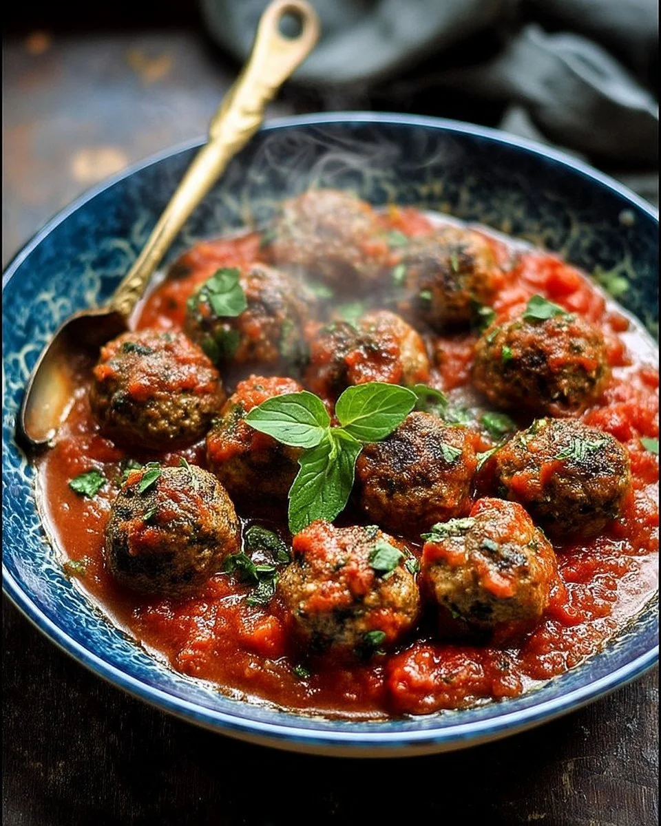 Boulettes de boeuf tendre avec sauce tomate maison