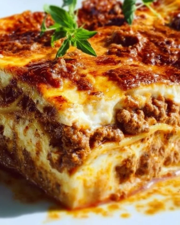 Lasagne savoureuse au bœuf et au fromage, plat réconfortant et savoureux.