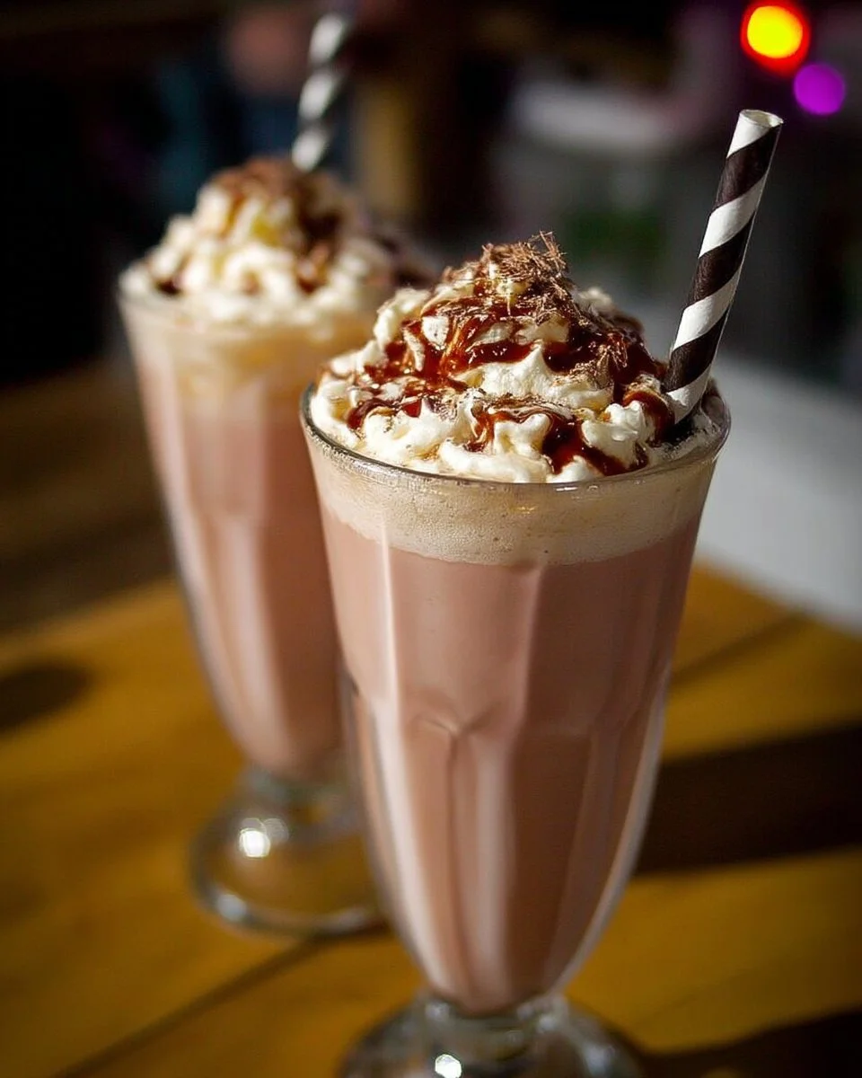 Milkshake chocolat-vanille ultra gourmand, une boisson gourmande et délicieuse.