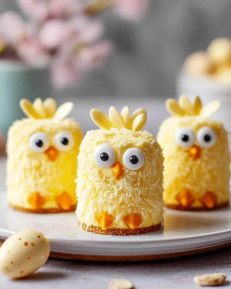 Mini gâteaux poussins de Pâques décorés pour une fête printanière