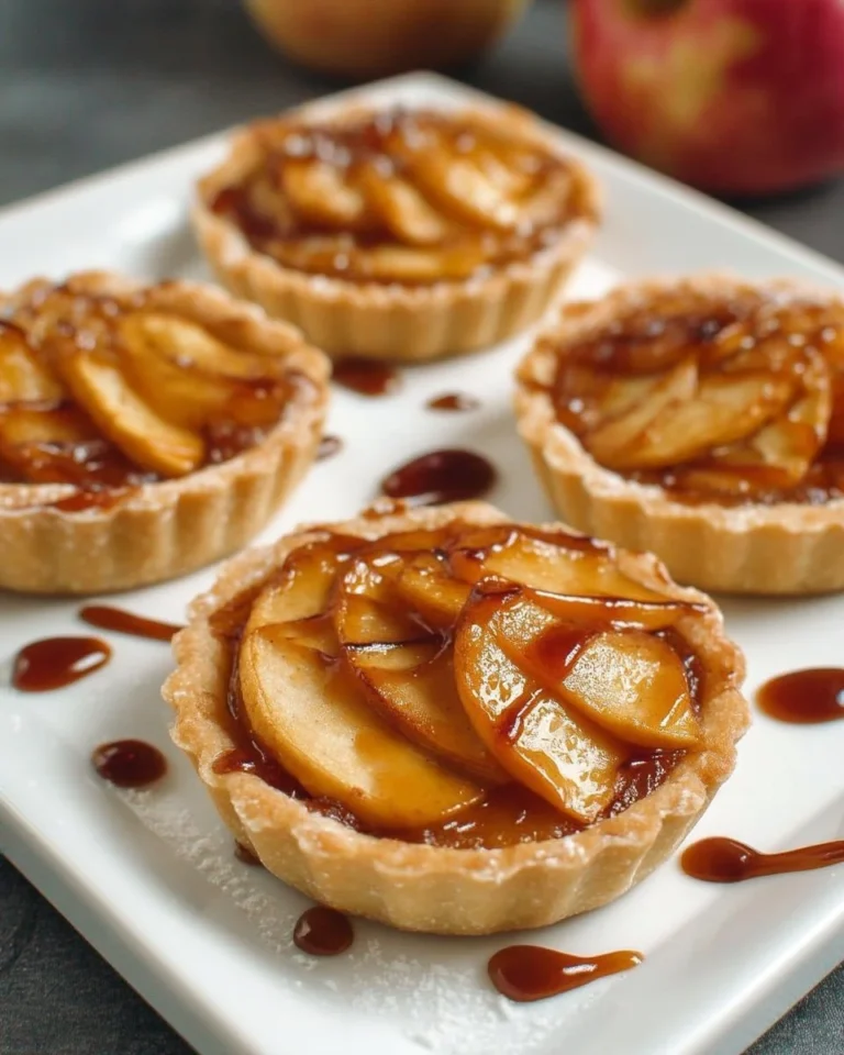 Mini-tartelettes aux pommes caramélisées, dessert sucré et exquis