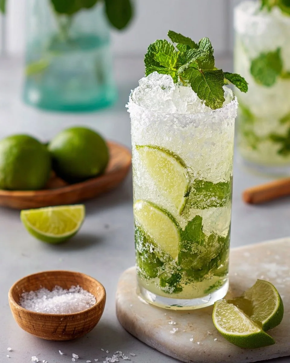 Recette de Mojito Vierge sans alcool avec menthe et citron vert