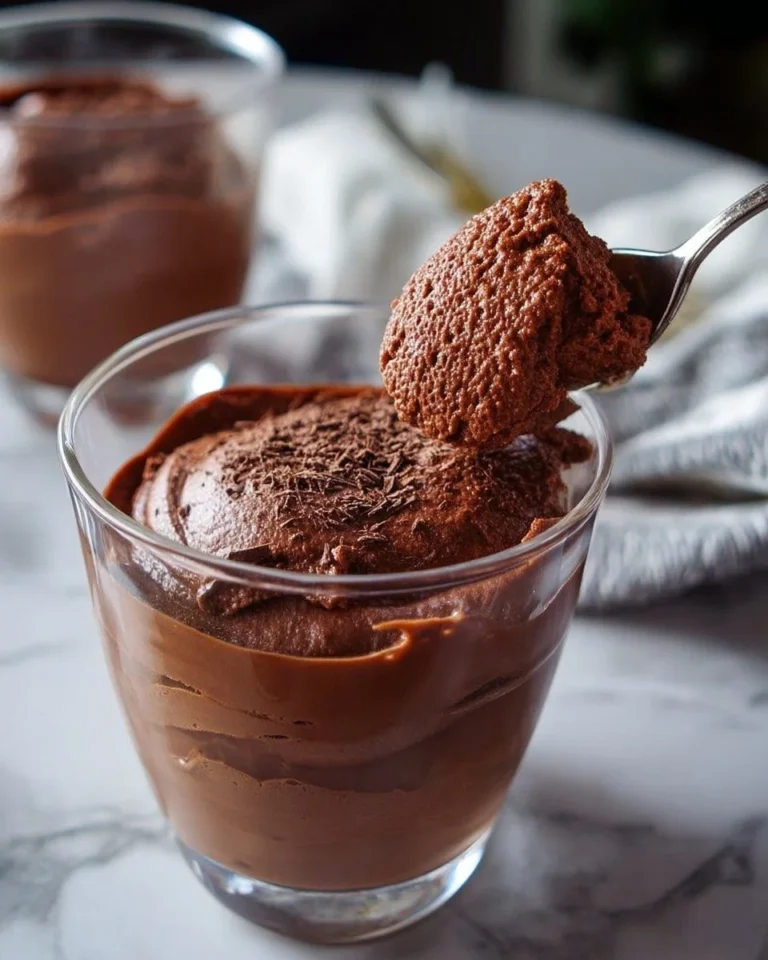 Mousse au Chocolat onctueuse servie dans un bol élégant avec des copeaux de chocolat
