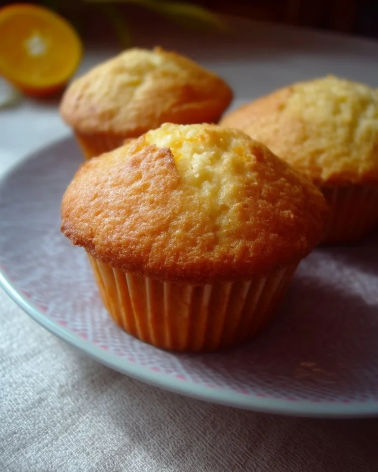 Muffins aux agrumes parfumés, dorés et délicieux prêts à être dégustés.