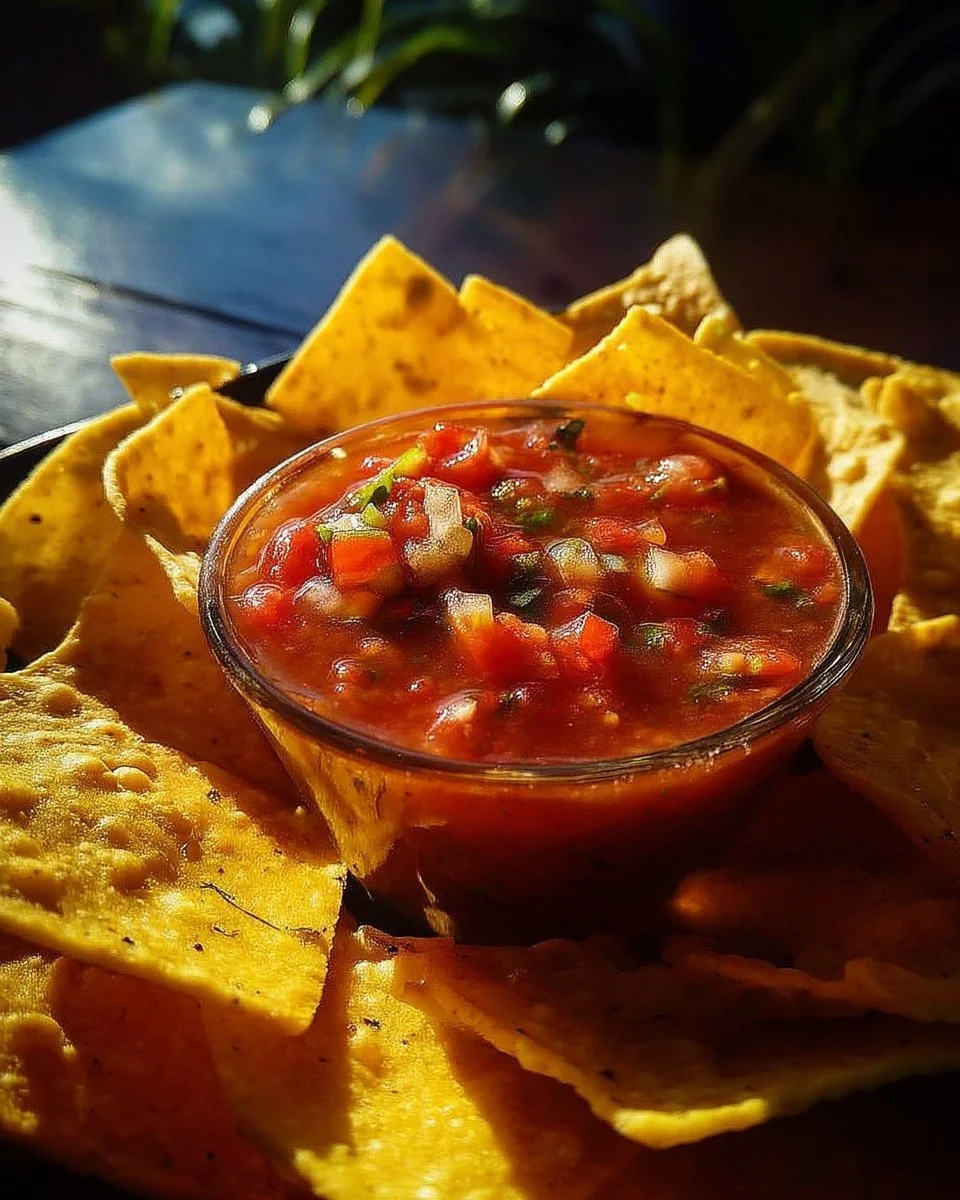Nachos croustillants avec salsa maison fraîche