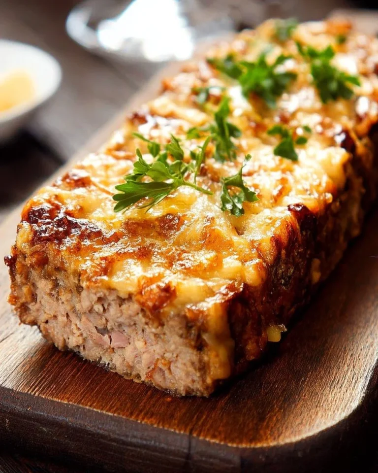 Pain de thon fondant au fromage gratiné, savoureux et appétissant