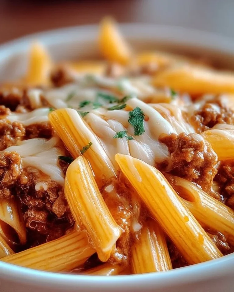 Pasta façon cheeseburger fondant, un plat savoureux et réconfortant