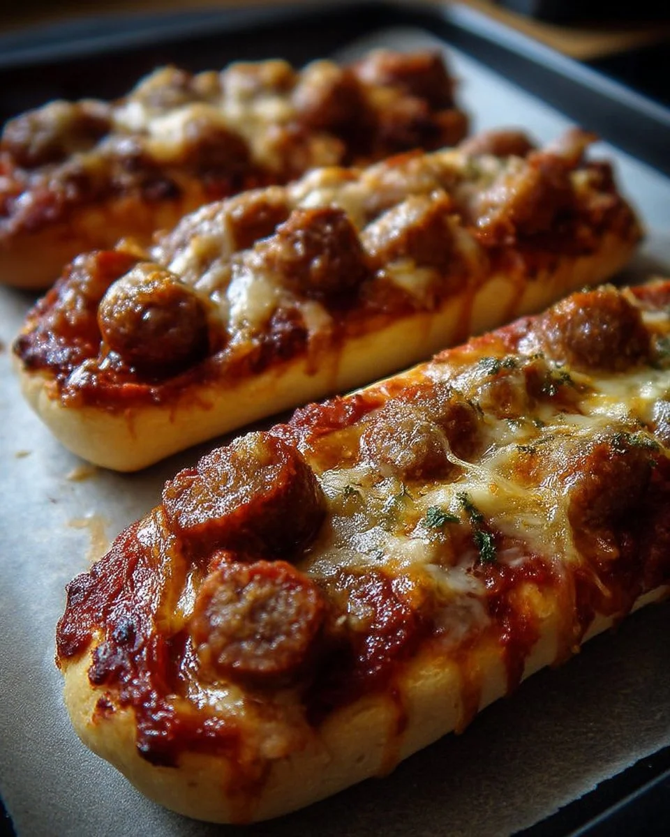 Recette de petits pains à la saucisse façon pizza garnis de fromage et sauce tomate