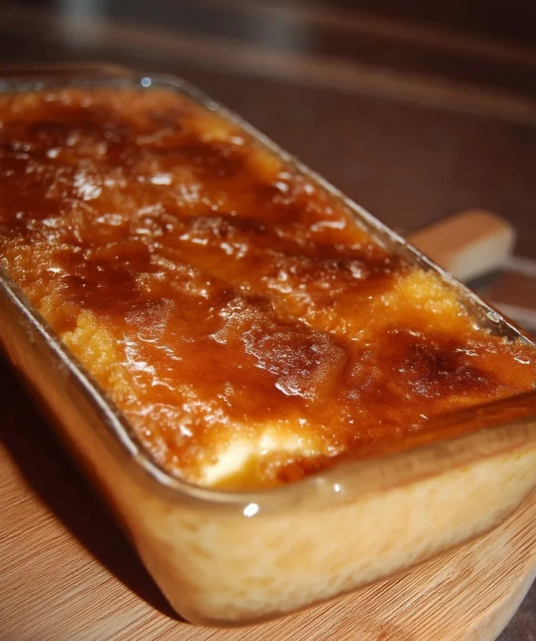 Une portion de pouding chômeur, un dessert québécois traditionnel et moelleux.