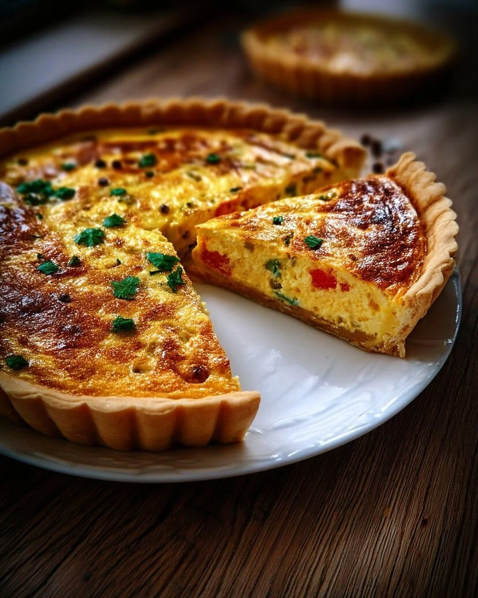 Quiche dorée aux légumes parfumés avec une touche d'épices douces