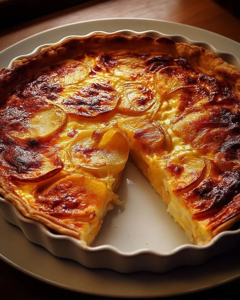 Quiche rustique aux pommes de terre et fromage fumé, plat délicieux et réconfortant