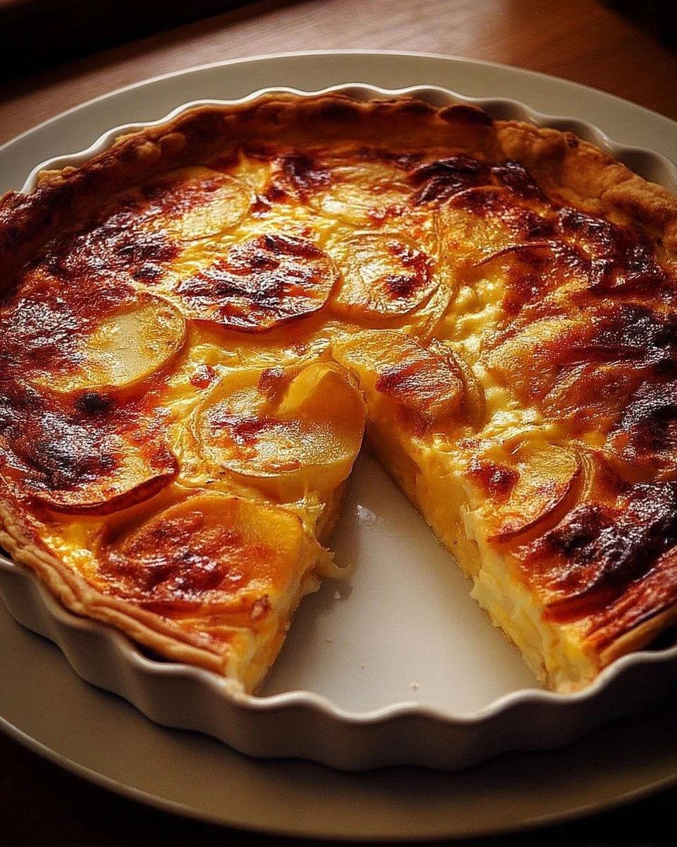 Quiche rustique aux pommes de terre et fromage fumé, plat délicieux et réconfortant