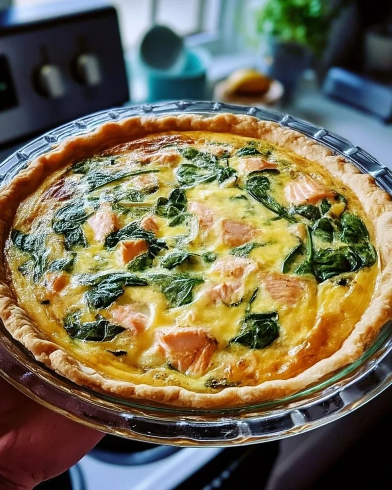 Quiche aux saumon et épinards avec une touche de citron