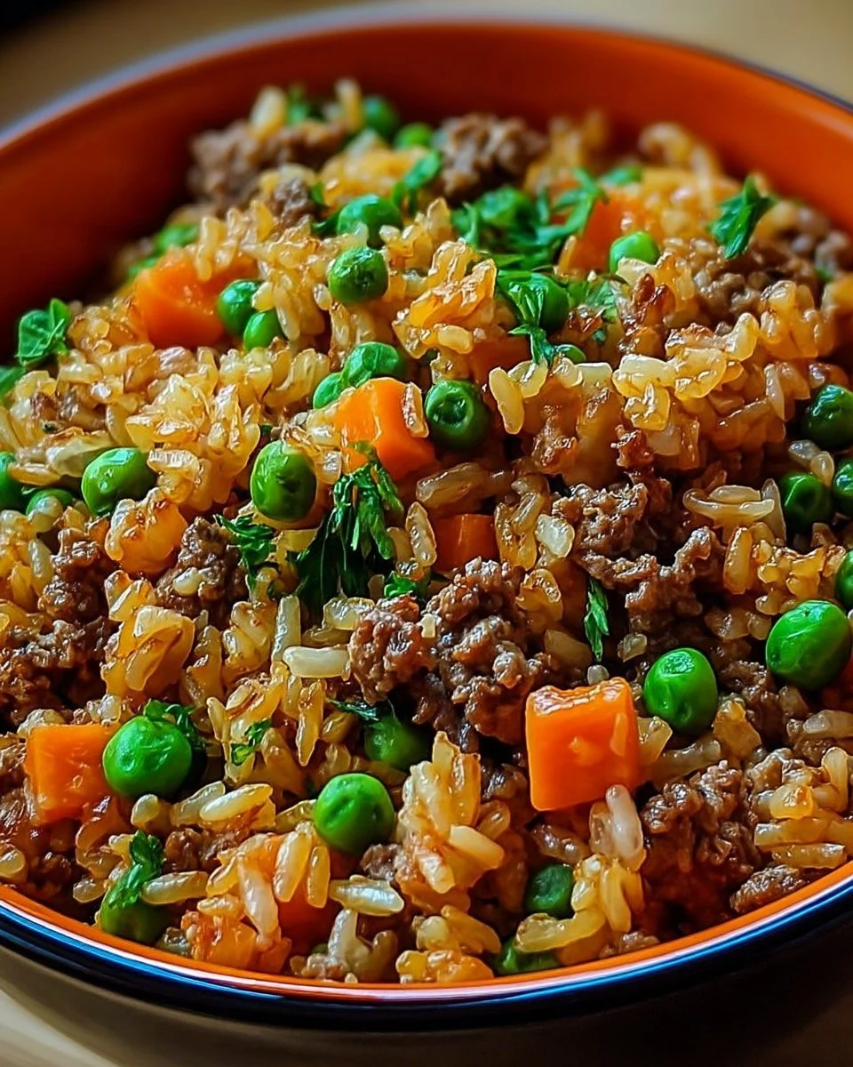 Plat de Riz Bœuf Légumes coloré et savoureux