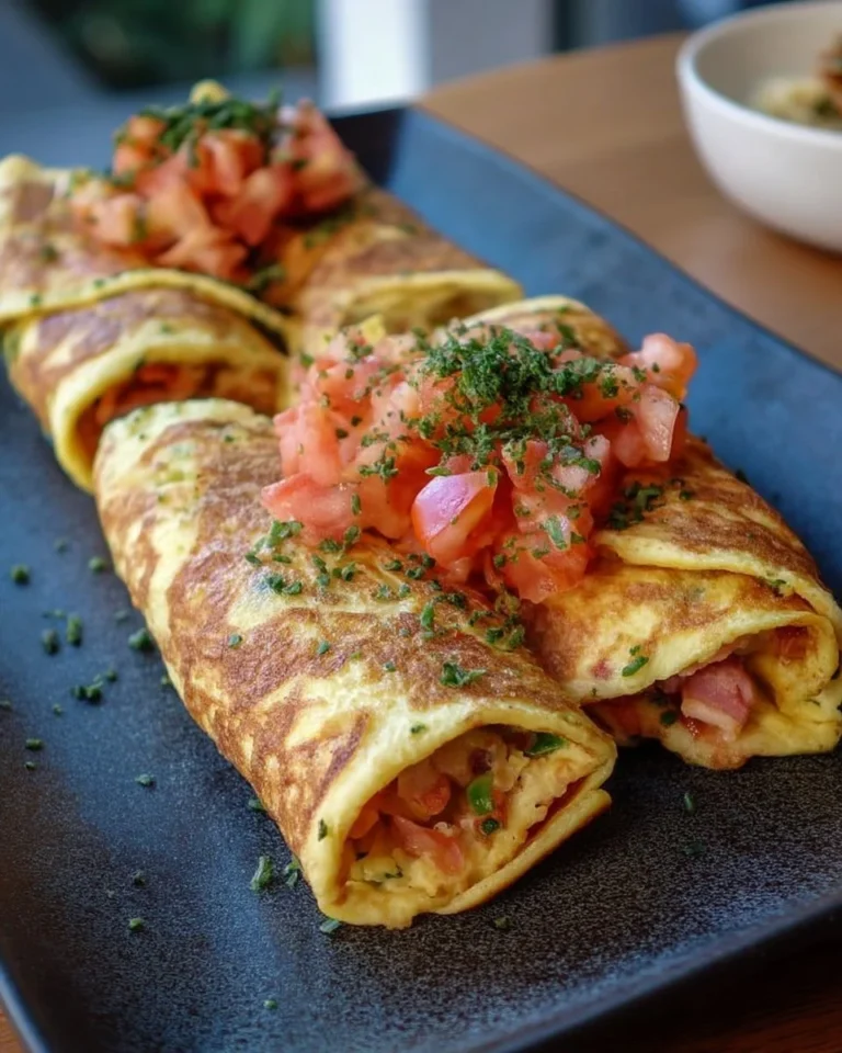 Roulés de tortilla garnis de tomates fraîches et herbes aromatiques