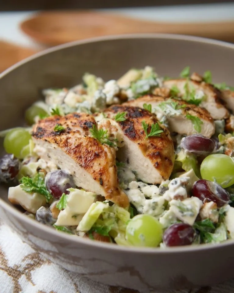 Salade Waldorf au poulet grillé avec noix et pommes