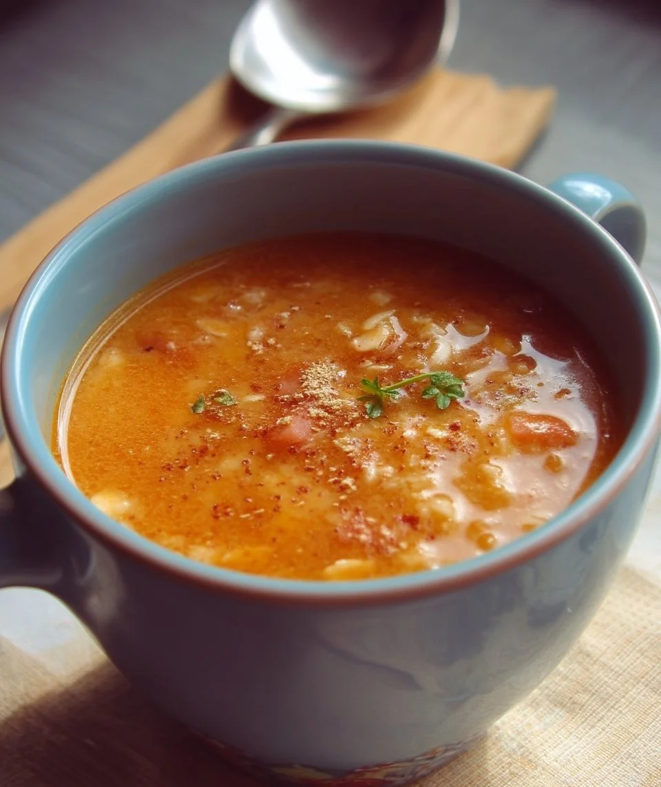 Bol de soupe au gruau chaud avec des légumes frais et des épices