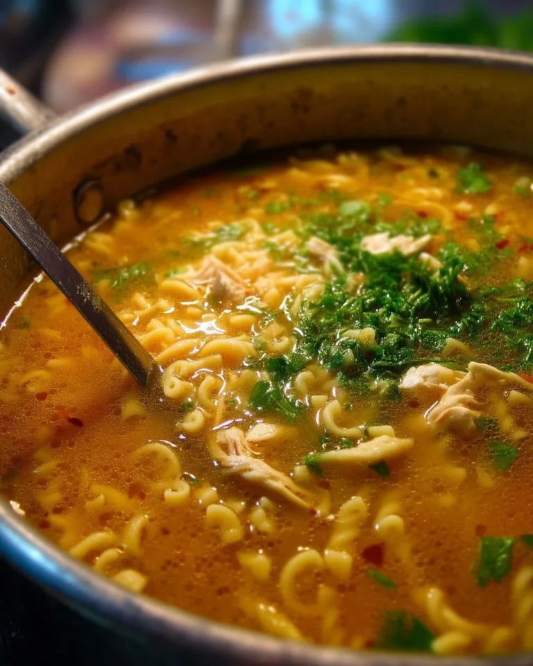 Soupe de Passatelli servie dans un bol avec herbes fraîches