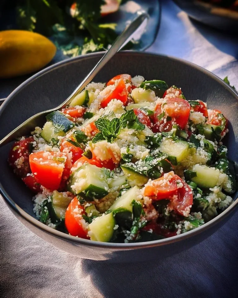 Taboulé frais avec concombre et tomates, salade méditerranéenne saine