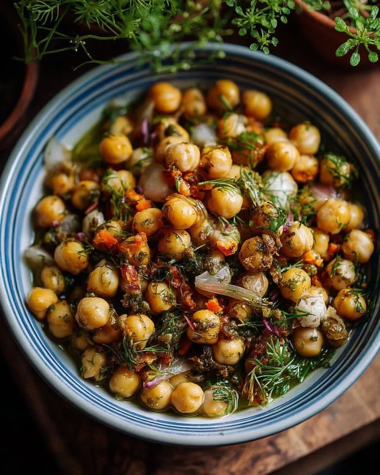 Tapas de pois chiches aux herbes, savoureuses et saines.