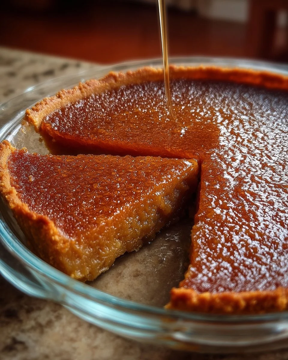 Tarte au sucre riche avec sirop d'érable, dessert traditionnel canadien.