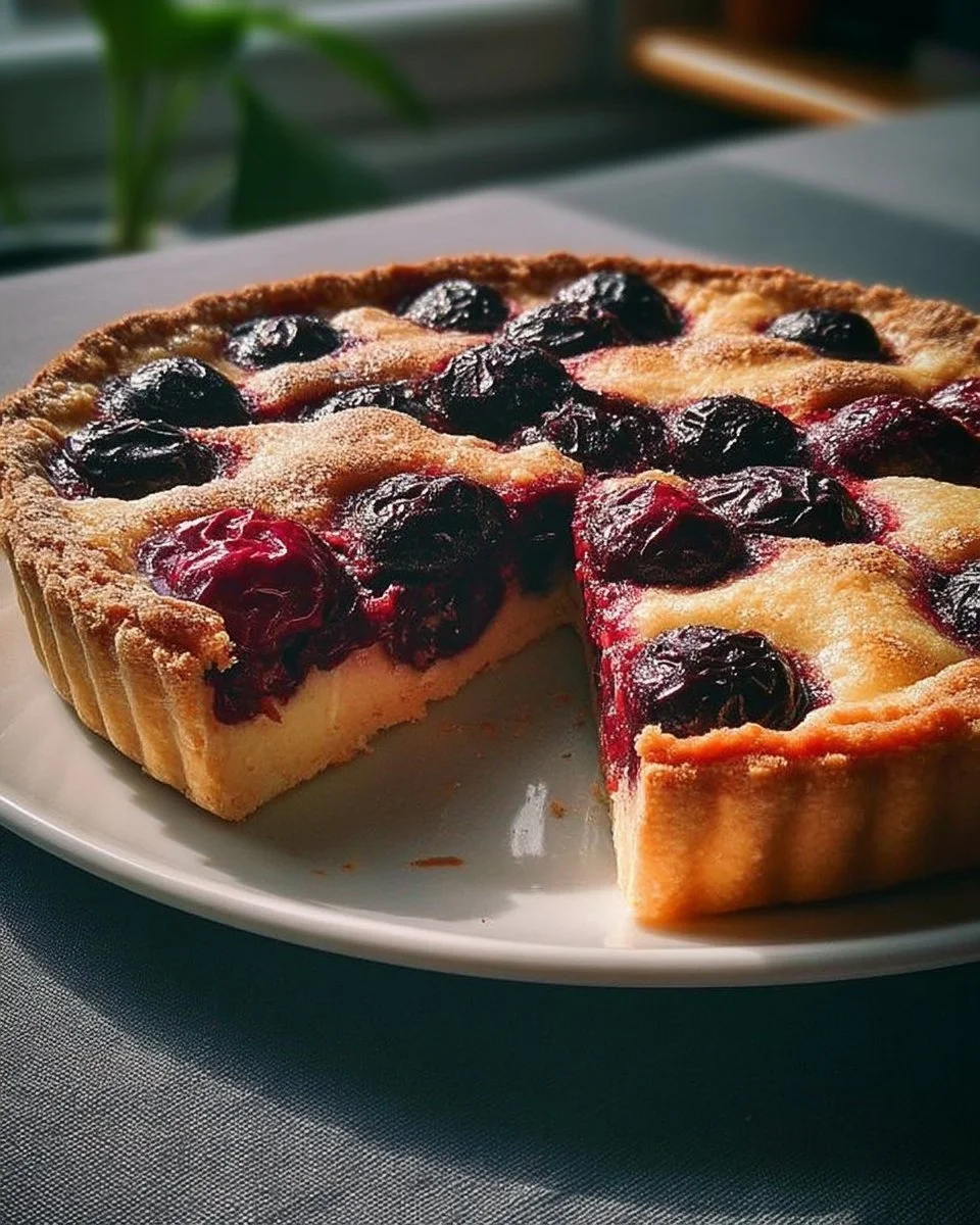 Tarte aux Fruits Rouges traditionnelle, avec des fruits frais sur une croûte dorée.