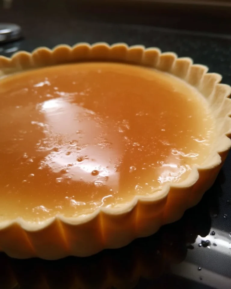 Tarte crémeuse au sirop d'érable, un dessert délicieux et réconfortant.