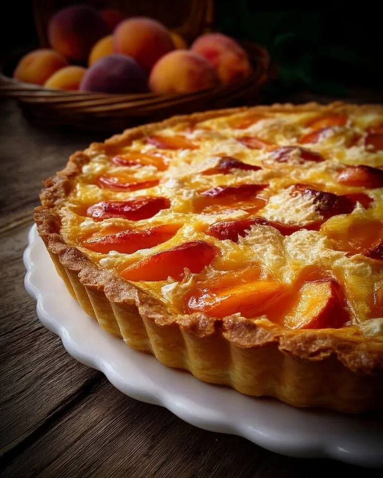 Tarte maison aux abricots fraîchement sortie du four