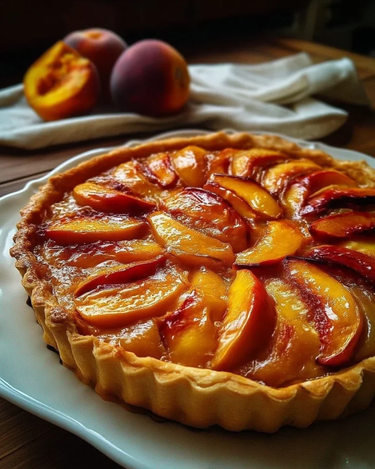 Tarte rustique aux pêches, dessert délicieux et estival