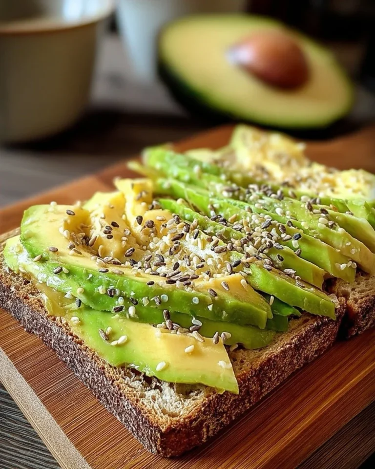 Toast à l'avocat rustique avec des graines croquantes.