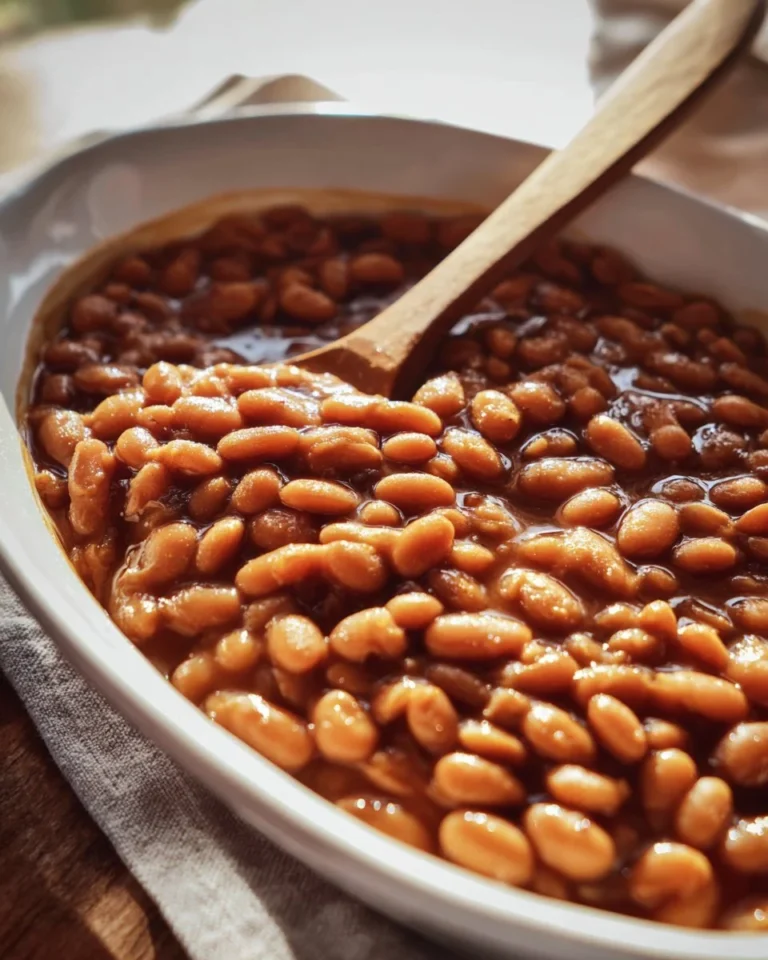 Haricots vegans cuits au sirop d'érable dans une mijoteuse