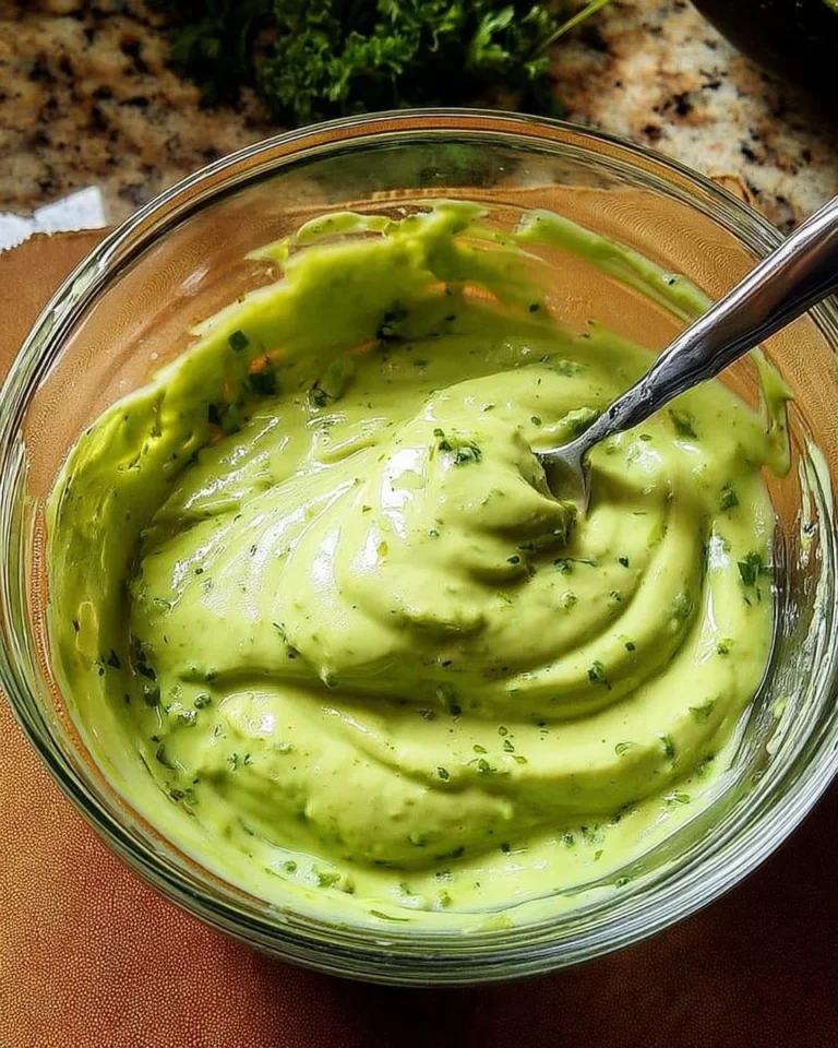 Vinaigrette crémeuse à l’avocat sur une salade fraîche