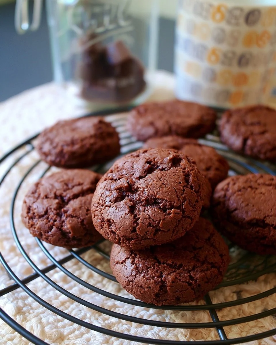 Biscuits au fudge gourmands et fondants, parfaits pour accompagner un café.