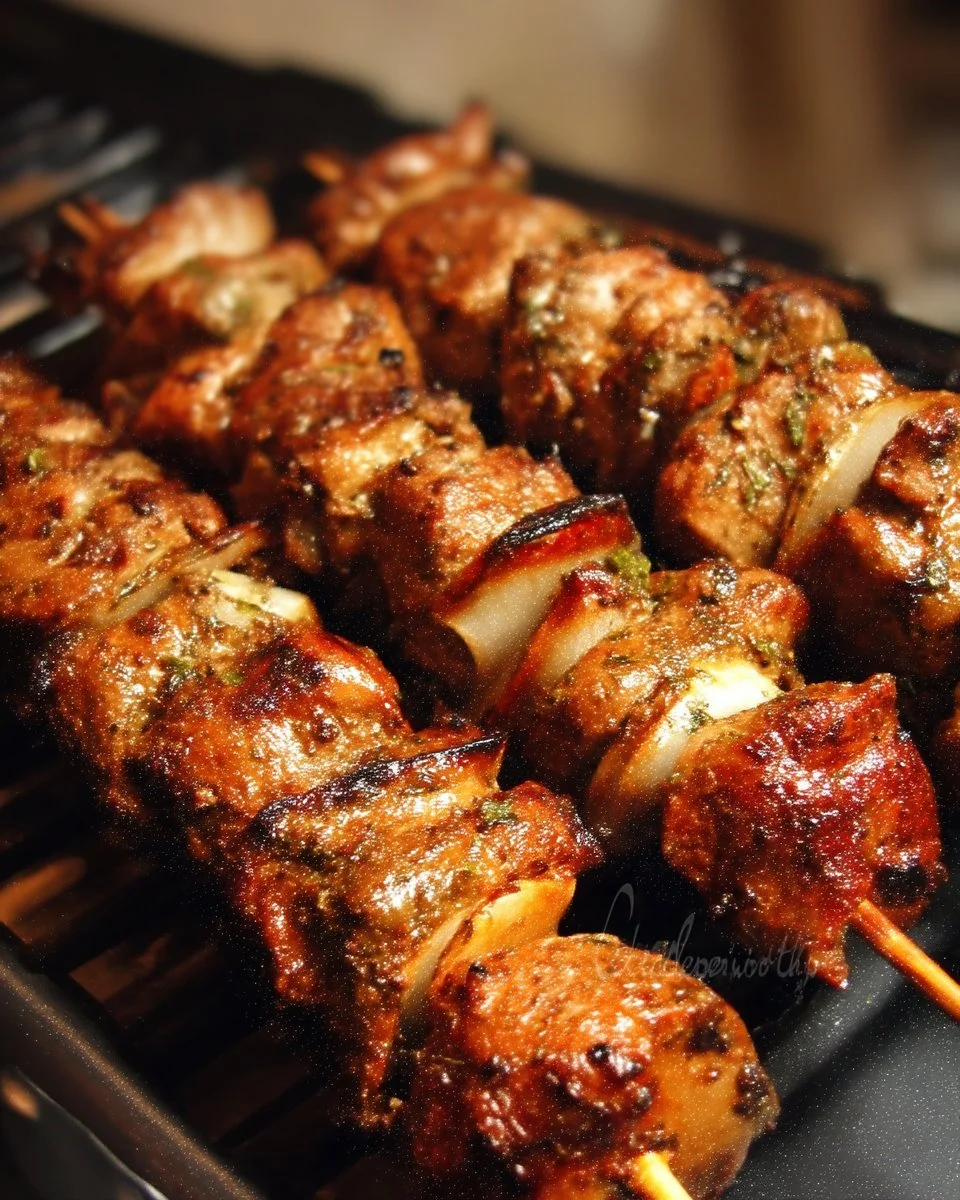 Brochettes de poulet grillées avec légumes colorés