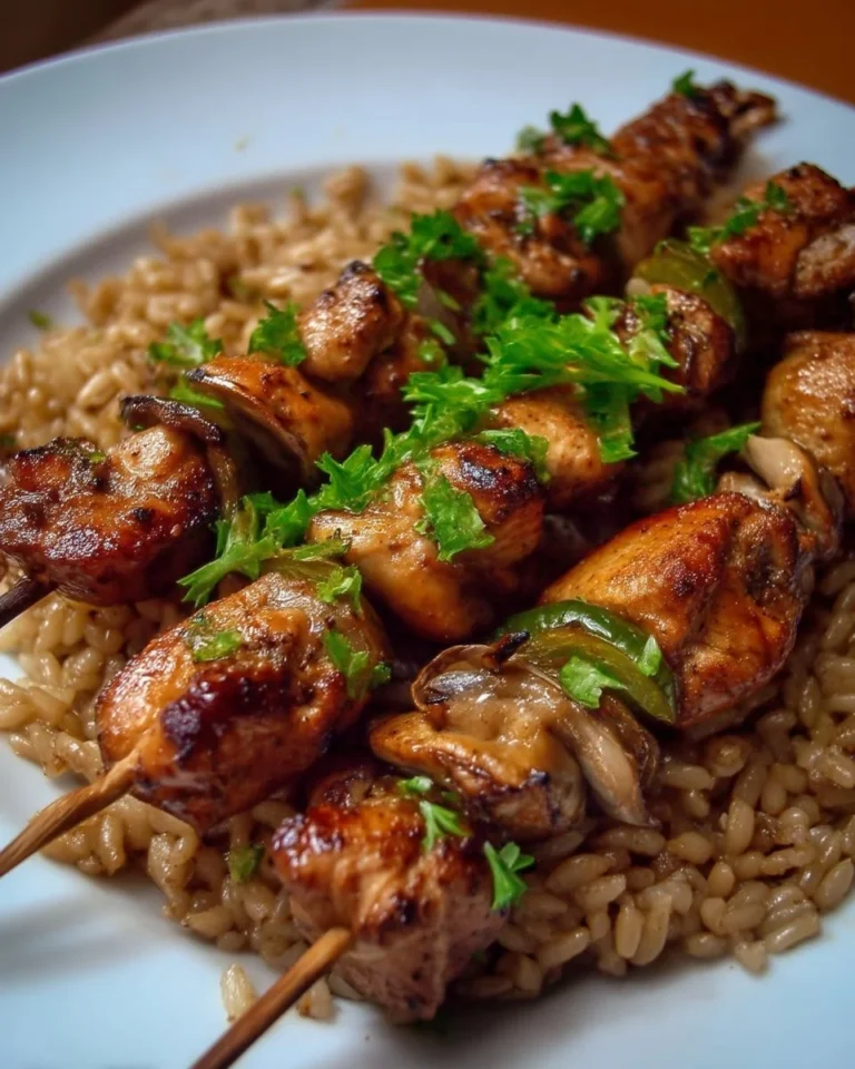 Brochettes de poulet satay grillées avec sauce aux arachides